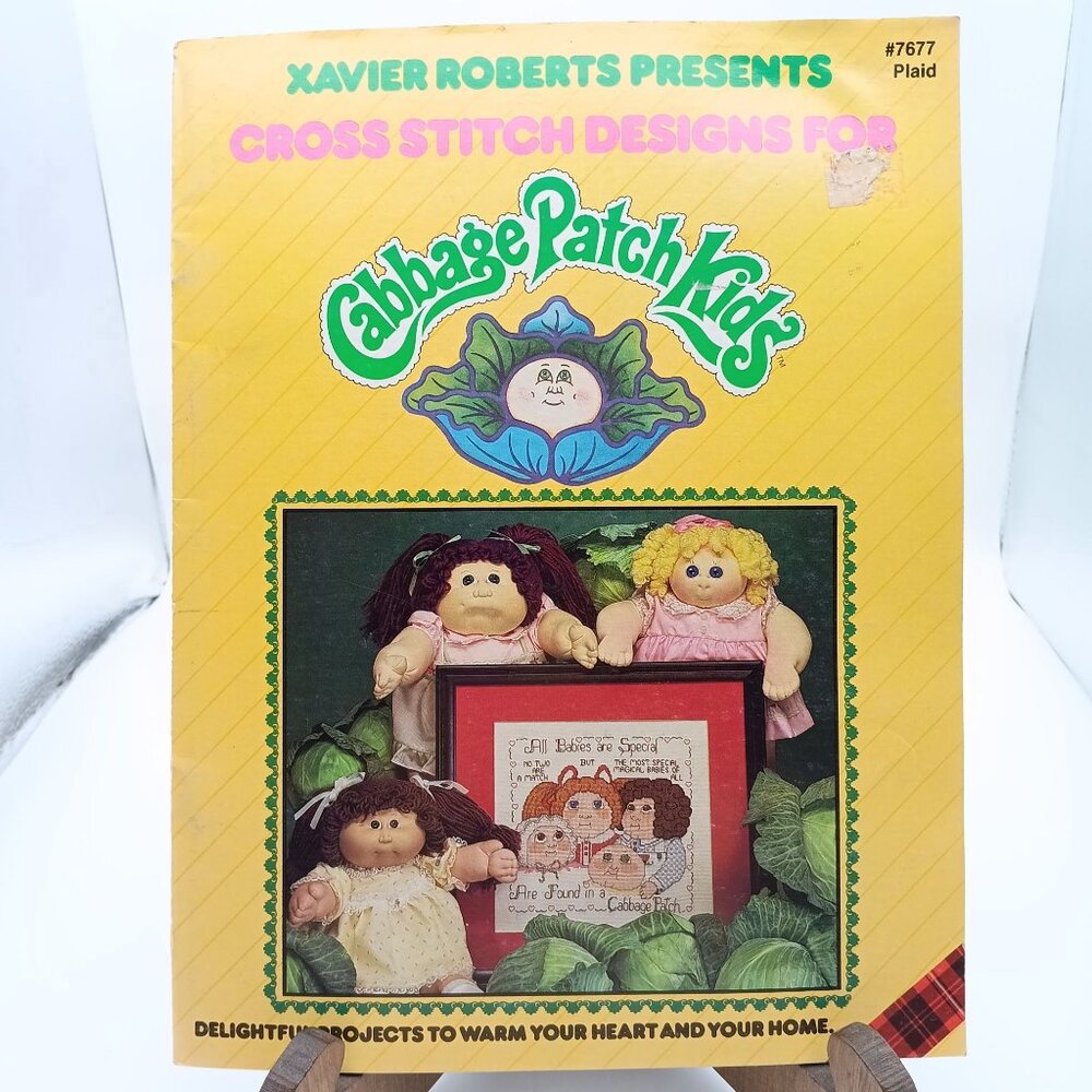 Vintage Cross Stitch Patterns, Cabbage Patch Kids 7677, Plaid Enterprises 1980s